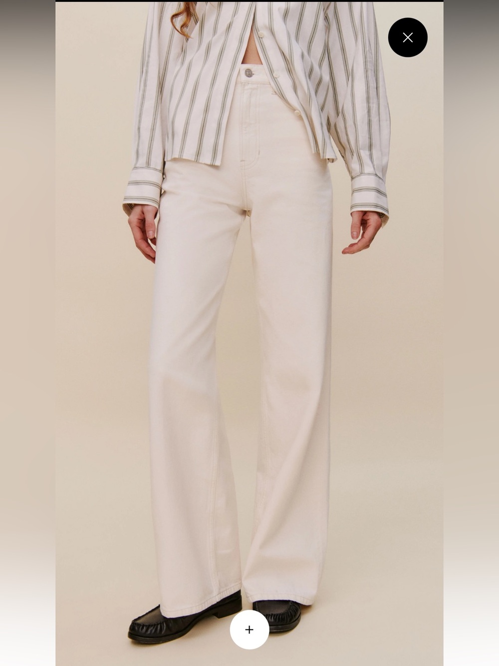 Reformation Cary High-Rise Straight Jeans in Cream - Picture 4 of 6